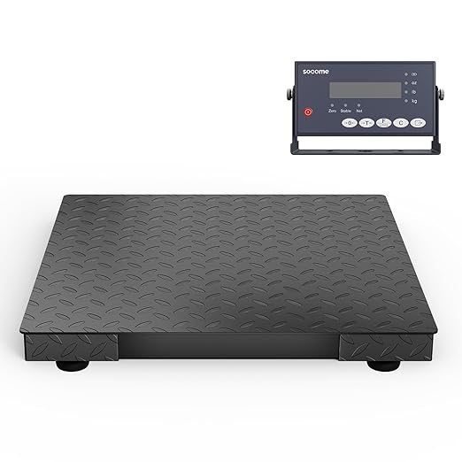 24"x24" Industrial Floor Scale, Precision Pallet Scale with Digital Indicator, Heavy Duty Weighing Scale for Floor Bench Office Weight Weighing, 2500 lb x 1 lb, Black