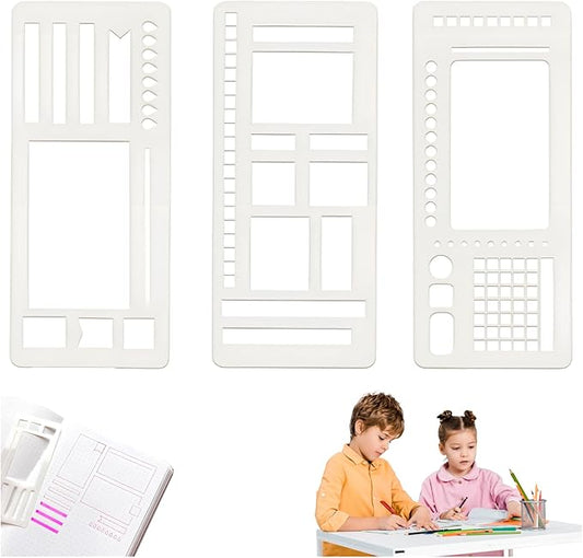 Handmade Flexible Record Template,Handmade Flexible Planner Stencils,Planner Stencils,Flexible Drawing and Checklist Templates,Planner Stencil Set Compatible with Coils Discs and Rings (C Type*1 Set)