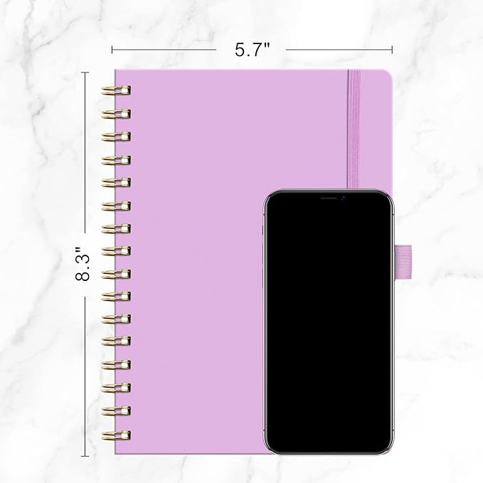 RETTACY Blank Journal Notebook, 140 Pages, A5 Medium Size (5.7'' x 8.3''), Hardcover, 100 GSM Thick Paper, for Sketching, Drawing, Painting (Lilac)