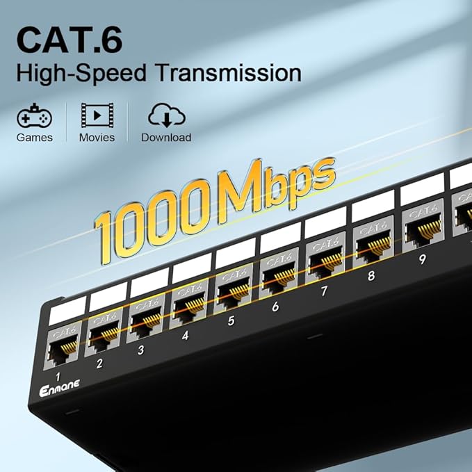 12 Port Patch Panel CAT6 Keystone Patch Panel (EC Listed) Network for Home/Office (1U 12Port, CAT6 Shielded)