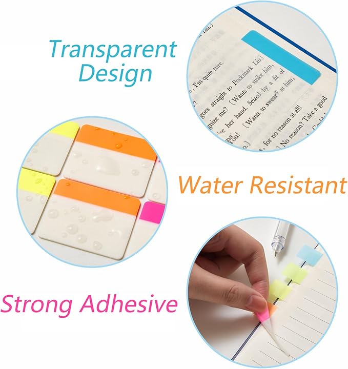 Sticky Index Tabs Book Page - 500Pcs 2 Inch Writable Colored Pages Markers, Repositionable File Tab Flags Labels Self Adhesive Reading Divider Sticker for Books, Binders, Notebook and Folders (21 Set)