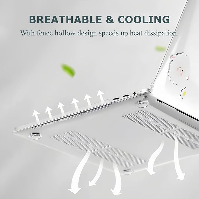 DTangLsm Compatible with MacBook Pro 13 inch Case M2 2024 2023 2022-2016 A2338 M1 A2159 A2289 A2251 A1989 A1706 A1708 Handmade Plastic Hard Shell 3D Plush Sheep Case & Keyboard Cover, Cute Sheep