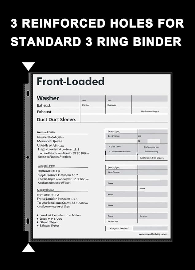 Sheet Protectors 8.5 x11 Inch, 100 Pack Page Protectors for 3 Ring Binder, Top Loading Plastic Sleeves with Reinforced 3-Hole Punch for Binders, Letter Size, for Documents and Photos, Office Supplies.