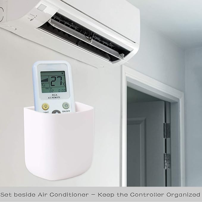 Pencil Holder - Self-Adhesive Wall Mount Pen Cup,Marker Pot,Writing Utensil Storage Organizer for Fridge,Locker,Whiteboard,home and office - White - 2Pcs/Set