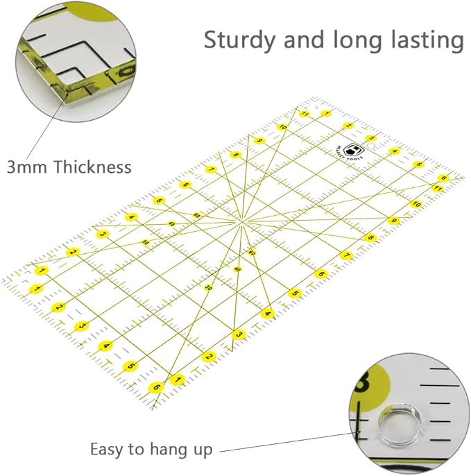 Headley Tools Rotary Cutter Set - 45mm Fabric Cutter, 5 Extra Rotary Blades, A3 Cutting Mat, Quilting Ruler and Sewing Clips, Craft Knife Set, Ideal for Crafting, Sewing, Scrapbooking, Patchworking
