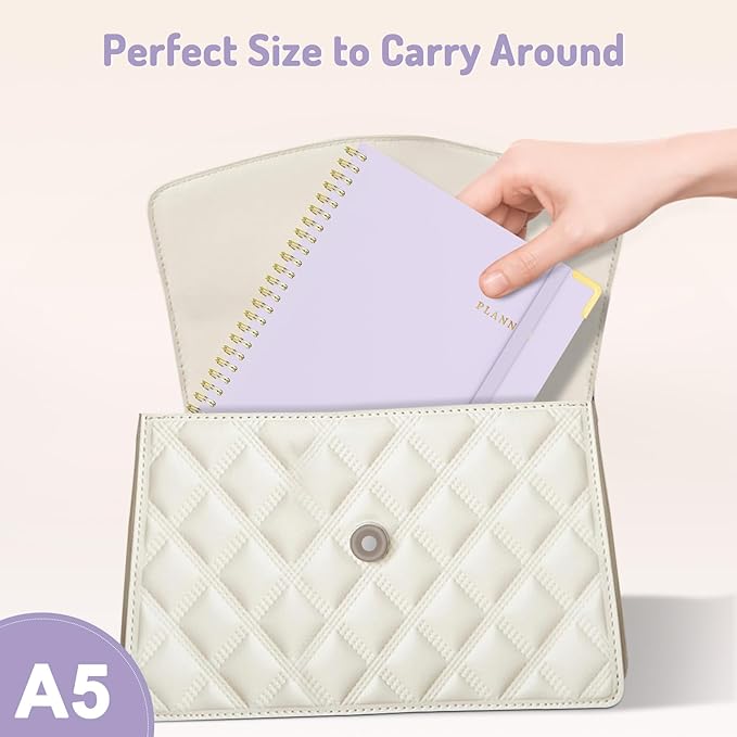 2026 Planner, Forvencer Calendar Planner Weekly and Monthly, January 2026-December 2026, 6" X 8", Hardcover Agenda Book with Tabs, Cute Daily Journal Planning with Inner Pocket, Home College Organizer Notebook for Office School Supplies, A5, Off-white