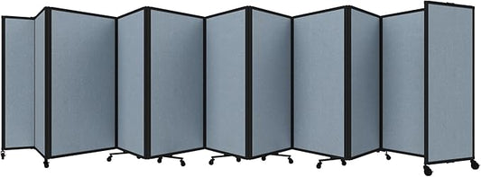 Versare Room Divider 360 Portable Wall Partition | Folding Panels | Large Freestanding Divider | Locking Wheels | Temporary Room Separator