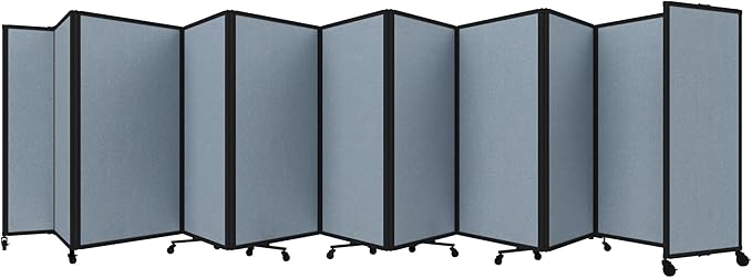 Versare Room Divider 360 Portable Wall Partition | Folding Panels | Large Freestanding Divider | Locking Wheels | Temporary Room Separator