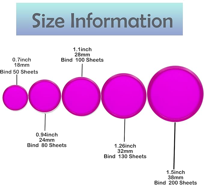 100pcs Discbound Notebook Discs DIY Planner Accessories fits for Tul,Levenger,Arc,Happy Planner,Talia(Transparent Purple,0.7inch/18mm)