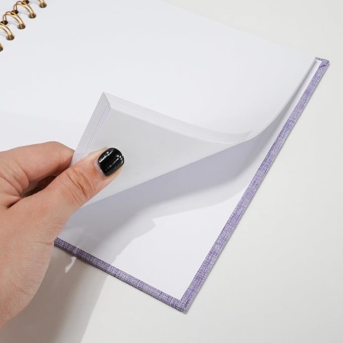 Vienrose Scrapbook 10x10 Inch Hardcover Kraft White Pages DIY Scrapbook Photo Album Linen Cover Scrap Book Photo Albums Scrapbooking Supplies Kit for Couple Family Wedding Travel