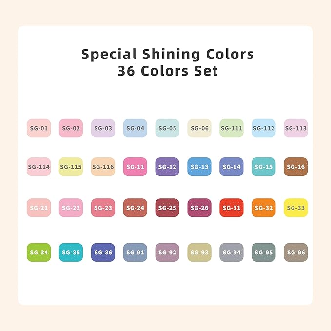 Glitter Gel Pens for Adult Coloring, 36 Colors Special Shining Multi Glitter Gel Pens Colored Set for Drawing, Doodling, Journaling & Creative Art Supplies