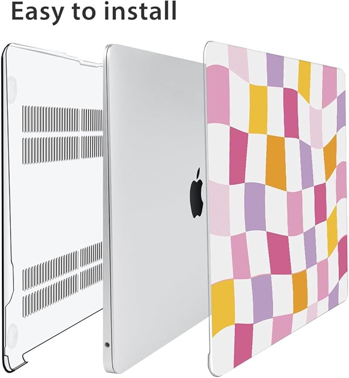 for MacBook Air 13 inch Case 2021 2020 2019 2018 A2337 M1 A2179 A1932, Plastic Hard Shell Case&Keyboard Cover&Screen Protector&Webcam Cover Compatible with MacBook Air 13" Retina, Lattice