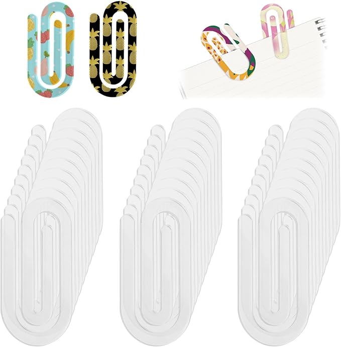 ‌30PCS Jumbo Sublimation Blanks Acrylic Paper Clips - 4x2in Large Bookmark, Office School Supplies, DIY Customizable Organizer for Home, Classroom, Teacher Gift‌