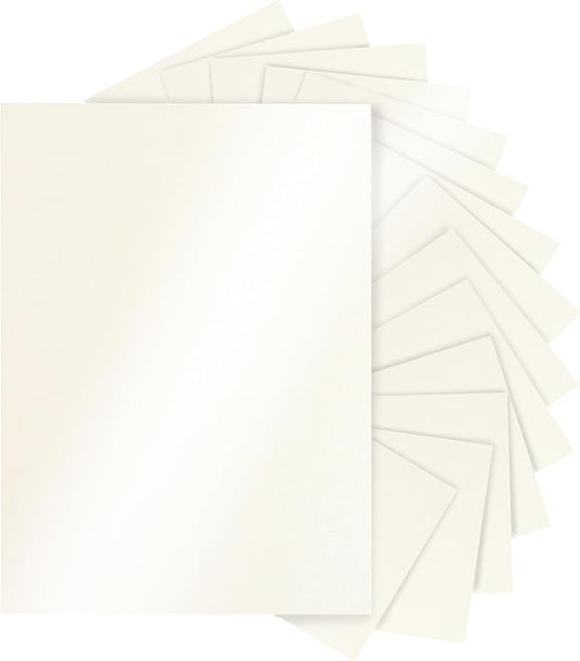 120 Sheets Cream Shimmer Cardstock 8.5 x 11 Off White Paper, 250gsm/92lb Premium Glossy Paper Card Stock for DIY Cards Making, Wedding Invitations, Anniversaries, Business Cards, Menus