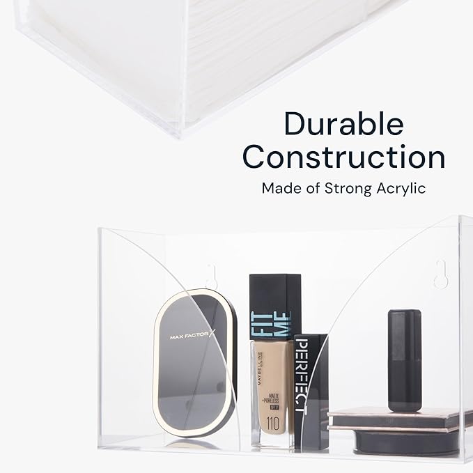 Countertop Paper Towel Holder Dispenser - Clear Acrylic Storage Holder for Kitchen or Bathroom Use for Multifold, C Fold, Trifold, Z Fold Hand Towel Napkins - Commercial or Home Use