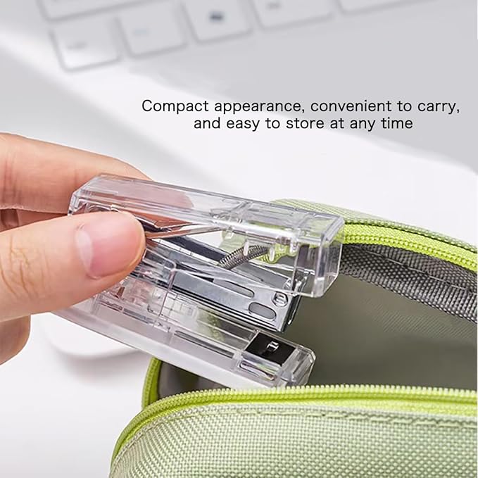 Mini Stapler, Portable Stapler, with 1000 Standard Staples, Suitable for Home Office, for Work and Study Use (Pink)
