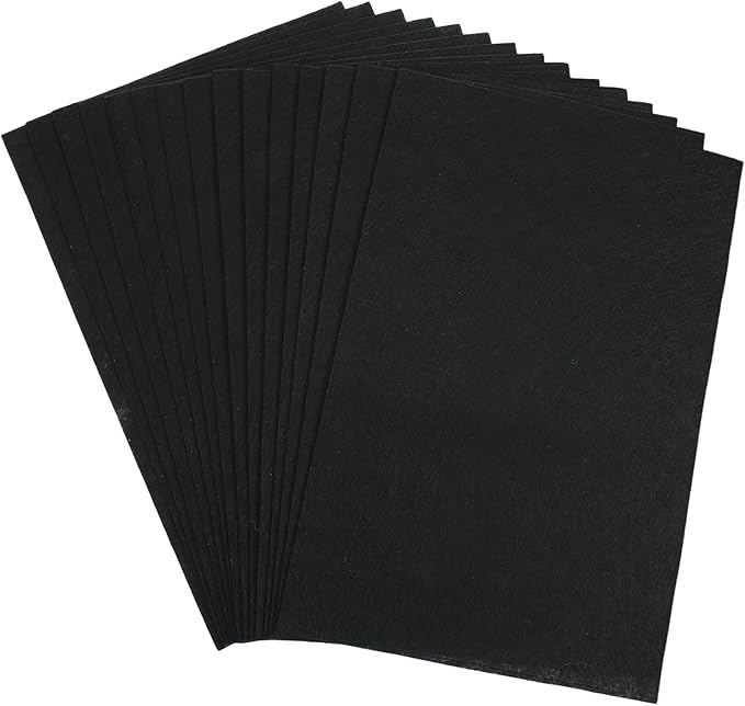 15 Pack Stiff Black Felt Fabric Sheets for Crafts, 11.81 x 7.87 Inches, Durable Craft Felt for DIY Projects, Sewing, and Decorative Accessories