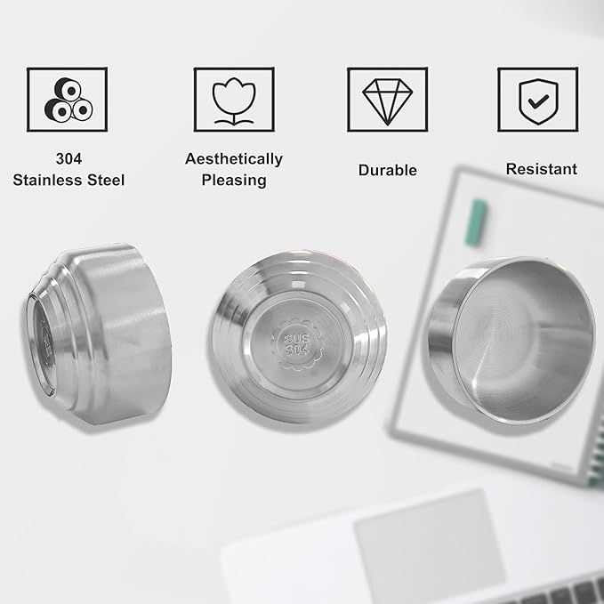 Paper Clip Holder & Organizer - 2-Pack Metal Desk Bowls for Office Accessories, Holds Binder Clips, Paper Clips & Small Parts | Space-Saving Desktop Organizer (Gold + Silver)