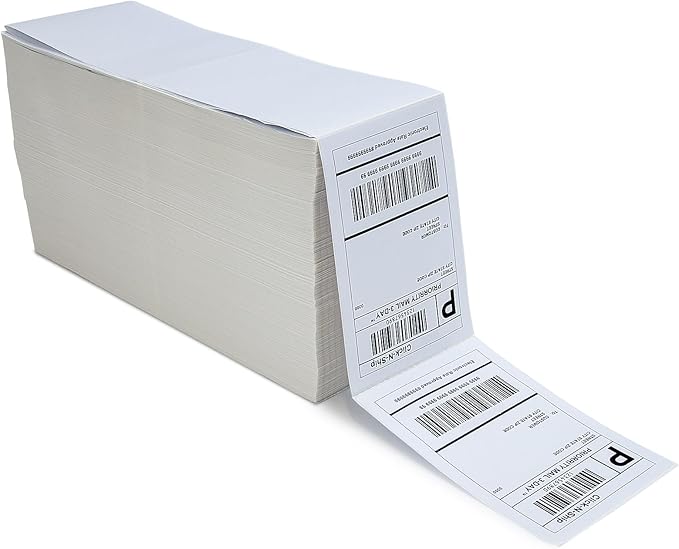 L LIKED 2500 Fanfold 4" x 6" Direct Thermal Labels, with Perforated line for Thermal Printers - Compatible with Zebra & Rollo Printer (4" x 6" - 2500 Labels)