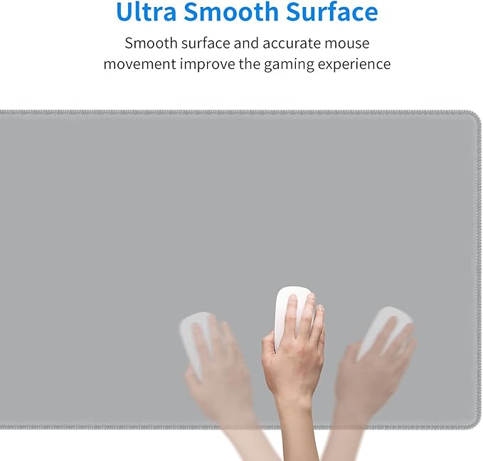 Grey XL Extended Large Gaming Mouse Pad 31.5"x11.8" Non-Slip Rubber with Stitched Edges, Extra Long Desk Mat Computer Laptop Writing Mat for Desktop Office Home