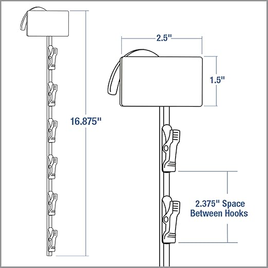 Metal Merchandising Strip 6 Stations MS-16, Pack of 1 | Clip Strip Powder Coated Steel Wand Retailer Strip | 17" Long