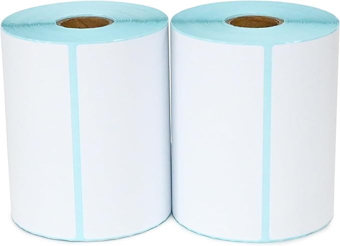 L LIKED 2 Rolls 4" x 6" Thermal Labels with 250 Labels/Roll - Compatible with Zebra & Rollo Printer Blank Direct Thermal Shipping Labels