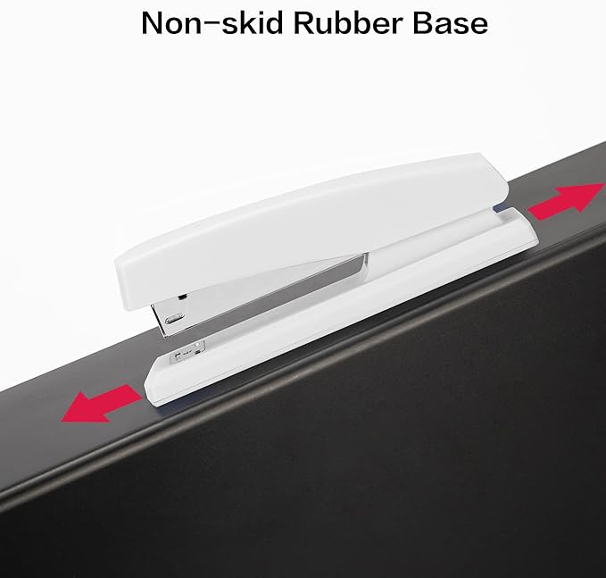 Deli Stapler, Desktop Stapler, 2 Pack, Office Stapler, 25 Sheet Capacity, Includes 2000 Staples and 2 Staple Removers, 2 Pack, White