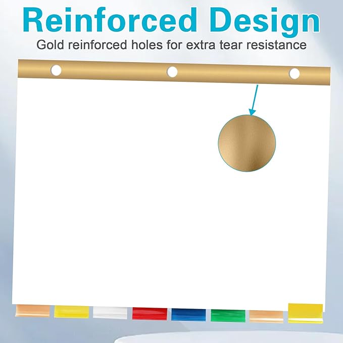 Binder Divider, PANDRI 120 Pack Binder Index White Dividers with 8 Insertable Multicolor Big Tab, Letter Size Paper Binder Divider for School Office Home Business