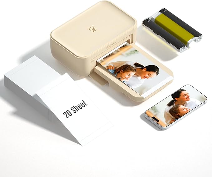 HPRT CP4100 4x6 Instant Photo Printer -Portable Phone Picture Printer + 20 Sheets, Mobile, Wi-Fi, Premium Dye Sublimation (300 DPI) for Pro-Quality Home Prints - Creative Editing App