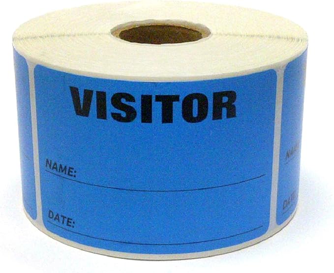 NextDayLabels - 3 x 2 Visitor Labels Pass, ID Labels and Safety Identification Badge Stickers 500 Per Roll (Fluorescent Blue)