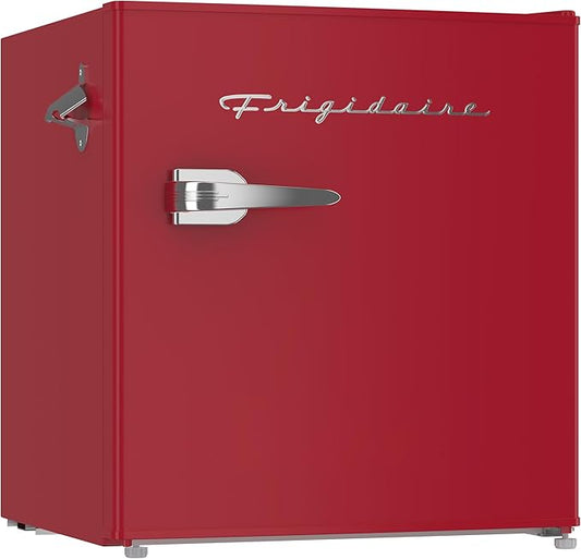 Frigidaire EFR176-RED 1.6 cu. ft. Retro Bar Fridge with Side Bottle Opener, Red