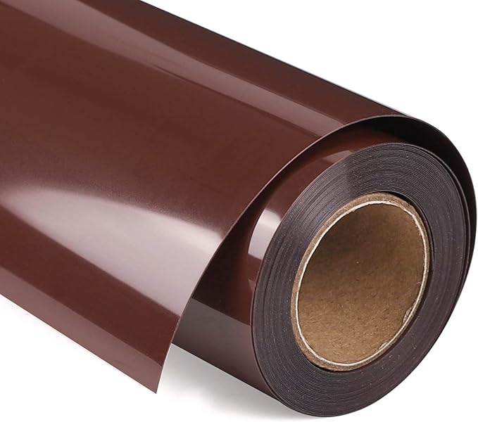 VINYL FROG Heat Transfer Vinyl Roll HTV Vinyl - 12" x12ft Brown Iron on Vinyl for T-Shirts, Heat Press Vinyl for DIY Craft Designs (Brown)