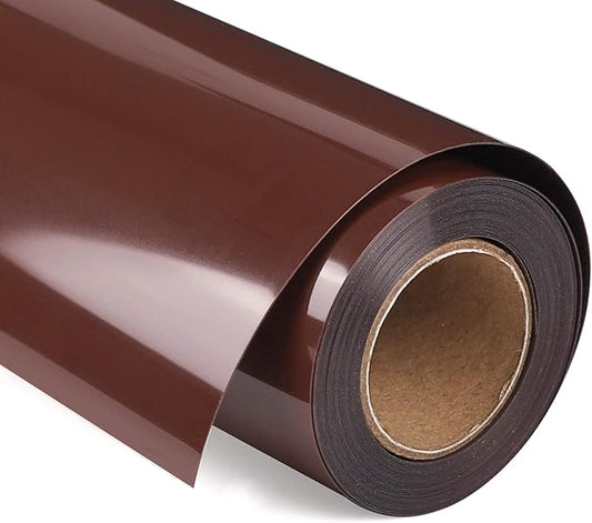 VINYL FROG Heat Transfer Vinyl Roll HTV Vinyl - 12" x12ft Brown Iron on Vinyl for T-Shirts, Heat Press Vinyl for DIY Craft Designs (Brown)