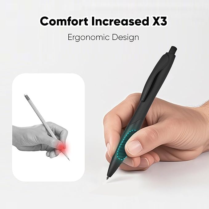 BallPoint Pens, 30 Pack (BLACK Ink),Bulk Pens, Navy Blue Barrel,Click Pens for Office Home and School, Retractable Ballpoint Pens, Medium Point, 1.00MM (Navy Blue)