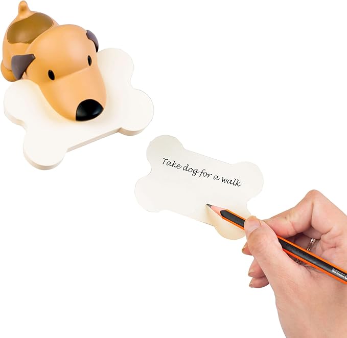 Puppy Notes Sticky Notes Holder | Novelty Dog Notepad Dispenser | Fun Memo Note Pad | Desktop Organiser | Stationery Gift Idea for Dog Lovers | School Office Desk