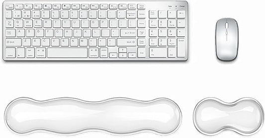 Wrist Rest for Keyboard and Mouse, Ergonomic Gel Keyboard Wrist Rest for Effortless Typing & Pain Relief, Cool Silicone Gel Wrist Support Pad for Gaming, Computers, Laptops, Office