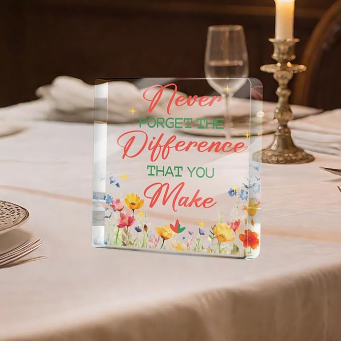 Sunshine Gifts for Women Men Coworkers Friends, Positive Affirmation Desk Acrylic Sign 4X4 Inch, Human Sunshine Desk Decorative Signs for Table Top Cubicle Room Office Decor