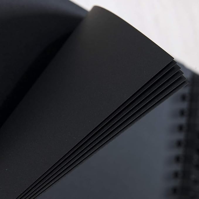 8 x 8 Inch Small DIY Scrapbook Photo Album with Cover Photo 80 Pages Hardcover Craft Paper Photo Album for Guest Book, Anniversary, Valentines Day Gifts (Black, 8 x 8 inch)