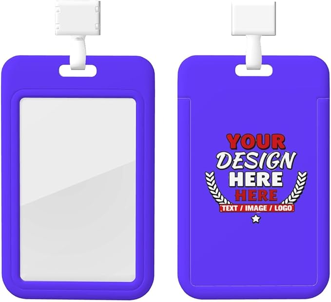 Custom Id Badge Holder Customizable Personalized Id Card with Photo Logo for Employee Work Office Staff Name Tag