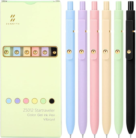 Ddaowanx Colorful Gel Pens, 0.5mm Fine Point Retractable, Cute Pens with Colored Writing and Sketching, Nursing School Essentials,School Supplies, Gifts for Nurse (12Pcs-Aesthetic Colors)