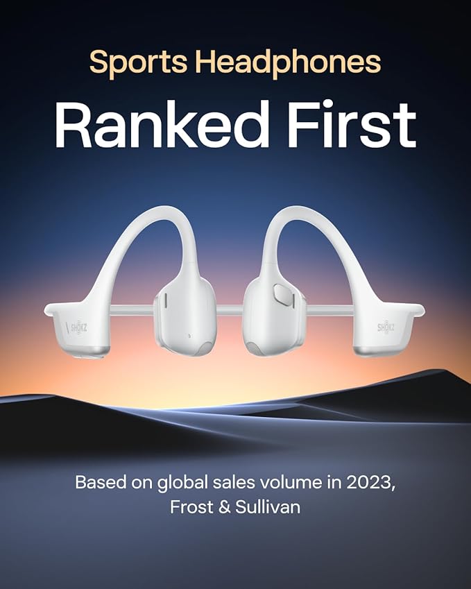 SHOKZ New OpenRun Pro 2 - Open-Ear, Bone Conduction Sport Headphones - with Reflective Strip - Sweat Resistant, Workout Headphones - Secure, Wireless, Comfortable Fit-Deep Bass and Smart Mic App
