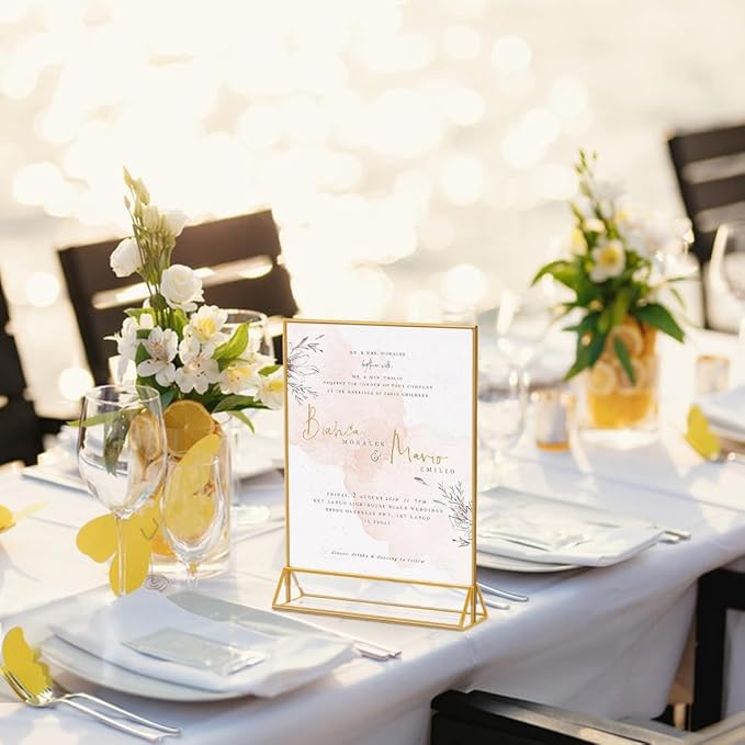 Acrylic Sign Holder 8.5X11 Double Sided Table Flyer Holder , Plastic Acrylic Display Stand for Home Office Shop Restaurant (12pcs)