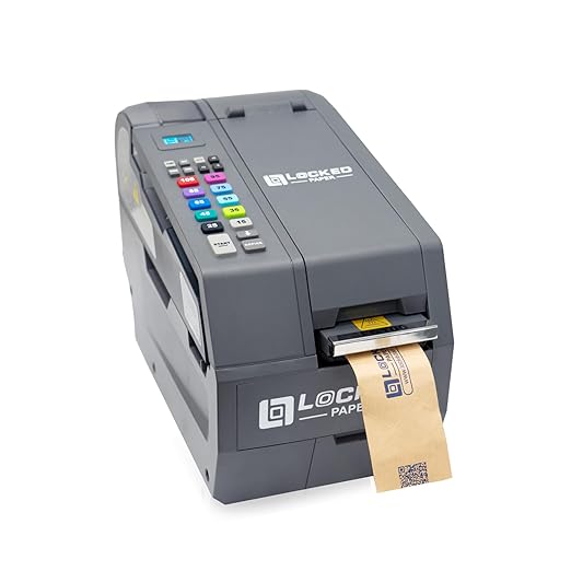 Automatic Kraft Tape Dispenser, Up to 3" Width, One-Touch Moistening & Heating, Grey, LockedPaper-EG100