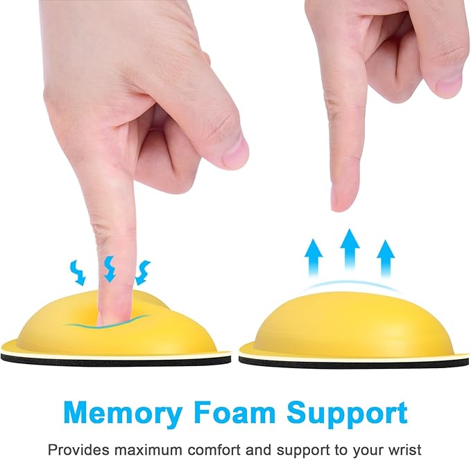 Dapesuom Mouse Wrist Rest, Ergonomic Memory Foam Mouse Wrist Support, Leather Hand Rest Pad Cushion for Gaming, Office, Laptop, Wireless Mouse, Men, Women, Pain Relief & Easy Typing, Apricot Yellow