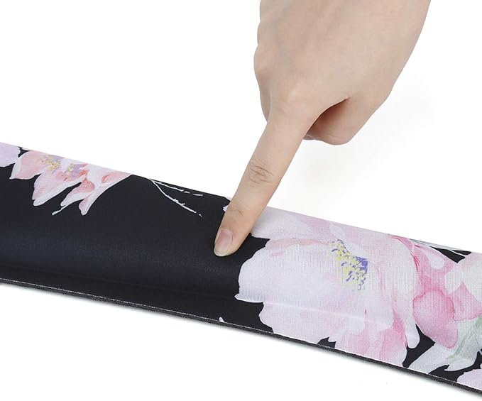 RICHEN Keyboard Wrist Rest and Mouse Pad with Wrist Support, Memory Foam Set for Computer/Laptop/Mac,Gaming and Office, Sturdy & Comfortable & Lightweight for Easy Typing & Pain Relief (Flowers)