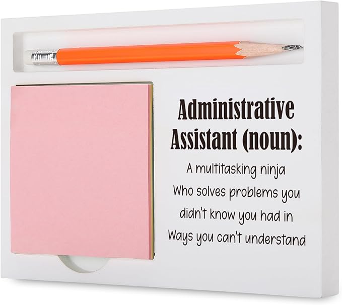 TRCENDE Administrative Assistant Gifts Funny Desk Organizer with Ninja Definition for Appreciation Farewell Administrative Professionals Day, Promotion Desk White Note Pad Holder XBCT3