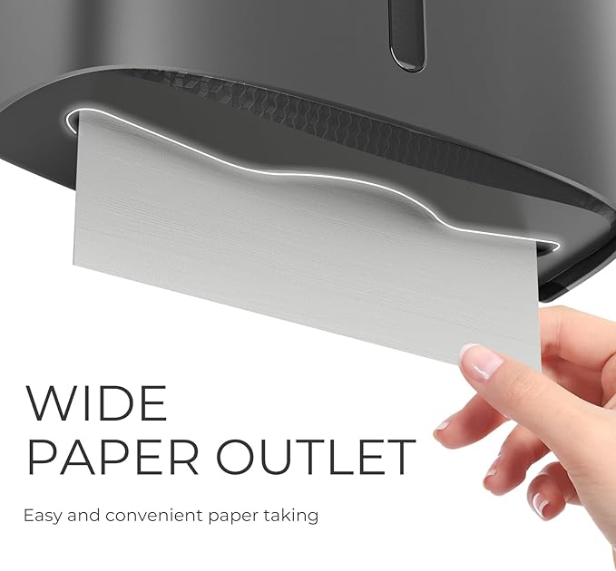 Paper Towel Dispenser Wall Mount, Adhesive No Drilling Multifold Trifold Cfold Commercial Hand Towel Dispenser,Silver-PN6015