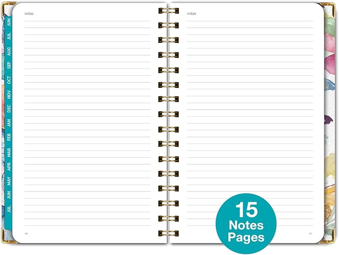 HARDCOVER Academic Year 2025-2026 Planner: (June 2025 Through July 2026) 5.5"x8" Daily Weekly Monthly Planner Yearly Agenda. Bookmark, Pocket Folder and Sticky Note Set (Watercolor Butterflies)