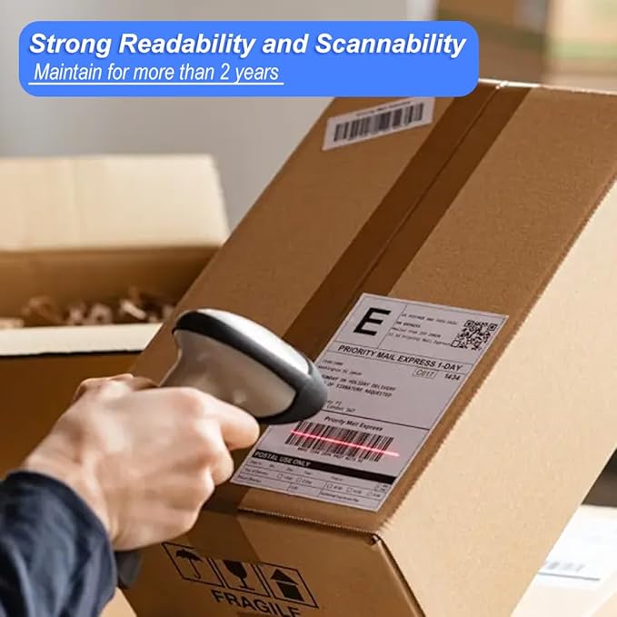 OausTect 4x6 Shipping Label 500 Fanfold Labels for Rollo, Zebra Direct Thermal Printer, with Perforations