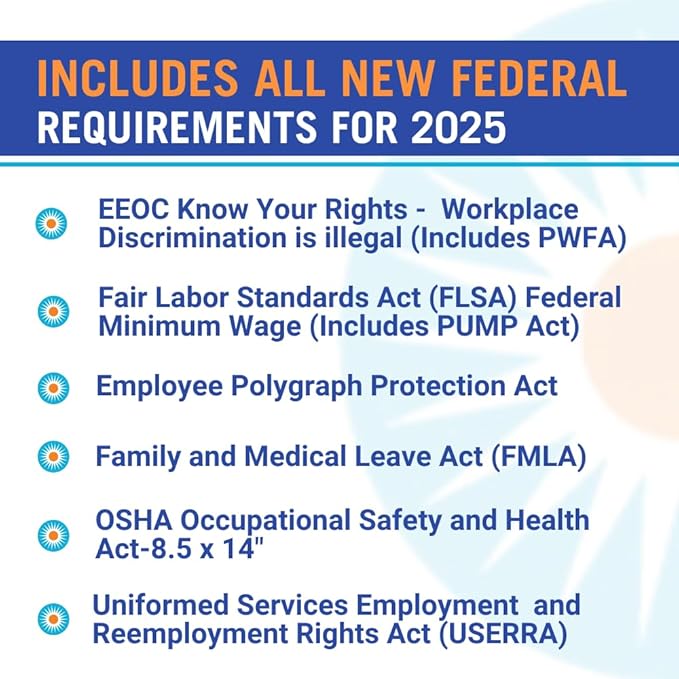 Nebraska 2026 Labor Law Poster – State & Federal Compliance – OSHA, EEOC, FMLA, Minimum Wage – Durable, Laminated & Waterproof Workplace Employment Poster – Made in USA – 26” x 39.5”